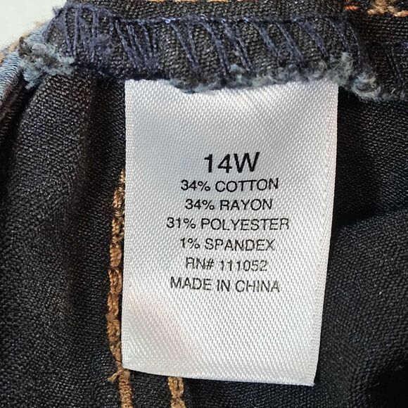 A.N.A a new approach Mid-Rise Jegging Stretch Size 14W Dark Wash Pull On - Picture 5 of 9